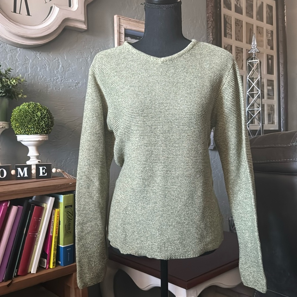 Like new woman’s PM Sahalie sweater top green (852)